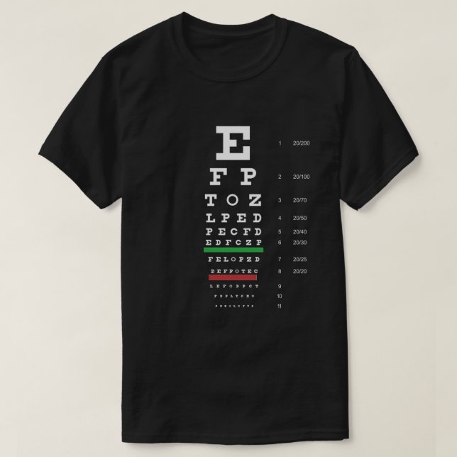 Snellen Eye Chart T Shirt (Design framsida)
