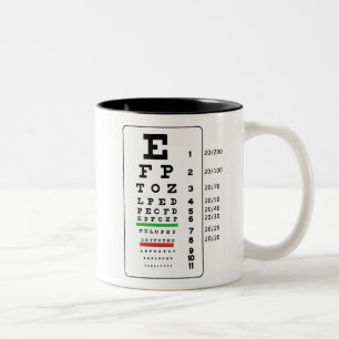 Snellen eyechartmugg Två-Tonad mugg