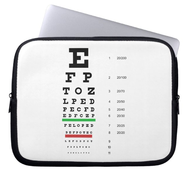 Snellen Öga Chart Laptop sleeve (Framsidan)