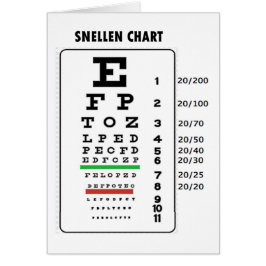 Snellendiagram (allmänt syndiagram) hälsningskort