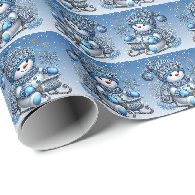 Sneman Glidande Jul Holiday Presentpapper (Rullad Hörn)