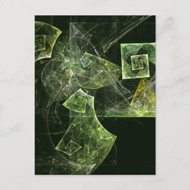 Snett Balans Fraktal Geometri Ljus Abstrakt Vykort (Framsida)