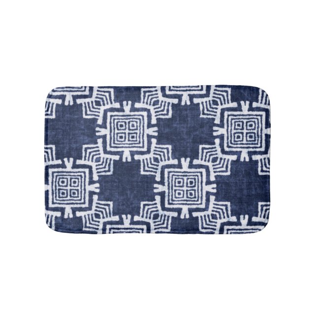 Snett indigo-rutig texturerad bakgrund. badrumsmatta (Framsidan)