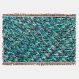 Snett och vågigt jutesäcksnät, grönaktigt cyanfärg filt