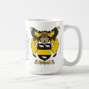 Snett ursprung, det menande och vapenskölden kaffemugg