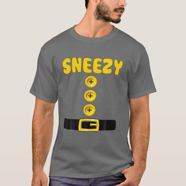 Snezy Dwarf Halloween Costume Färg Matching Bash T Shirt (Framsida)