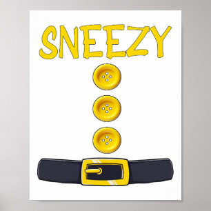 Snezy Dwarf Halloween Costume Färg Matching Slee Poster