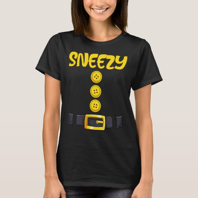 Snezy Halloween Dwarf Costume Färg Matching T Shirt (Framsida)