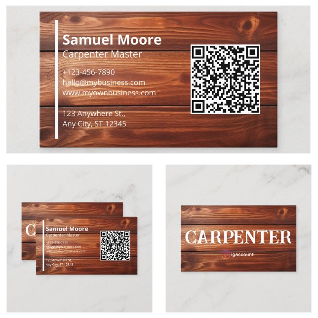 Snickare mallar QR-kodgenerator Visitkort (Carpenter Templates QR Code Generator Business Card
)