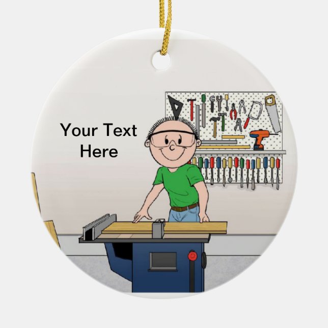 Snickare - manlig julgransprydnad keramik (Framsidan)