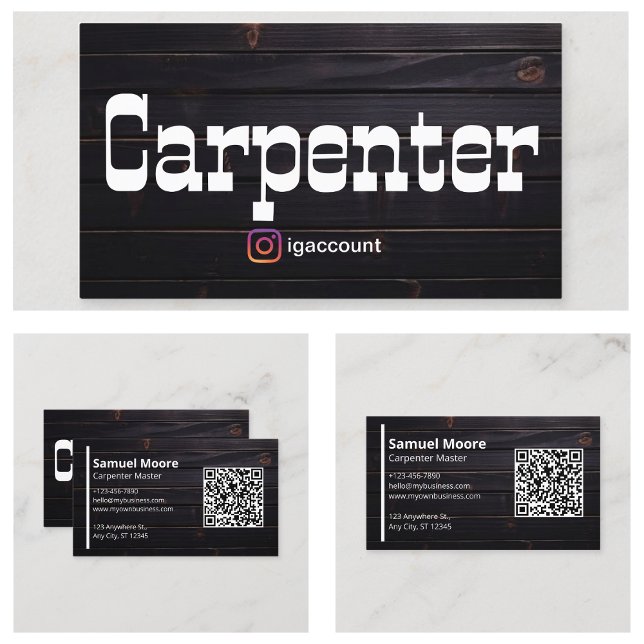 Snickare QR-kod Visitkort (Carpenter QR Code Business Card
)