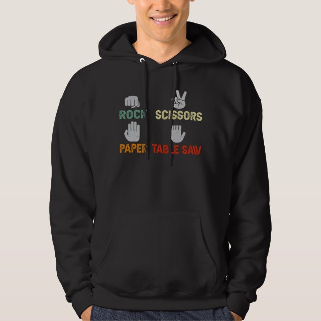 Snickare Sten Sax Papper Bordssåg Hoodie (Framsida)