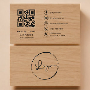 Snickare Trä Professionell QR-kod Visitkort