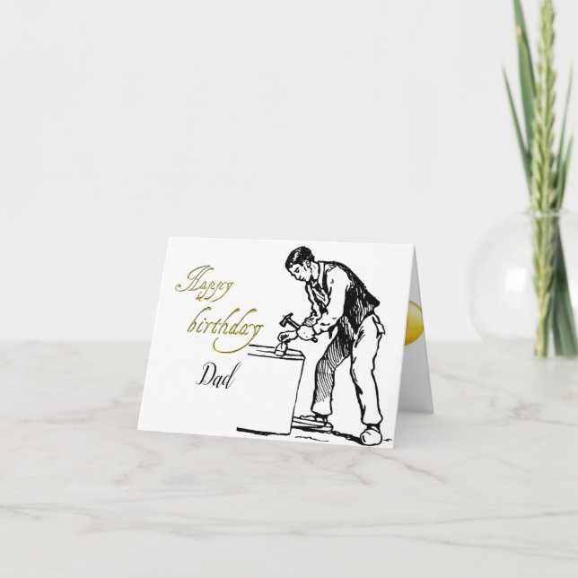 Snickares födelsedagskort med vikning kort (Framsida)