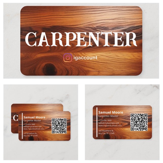 Snickarmallar Professionell Visitkort (Carpenter Templates Professional Business Card
)