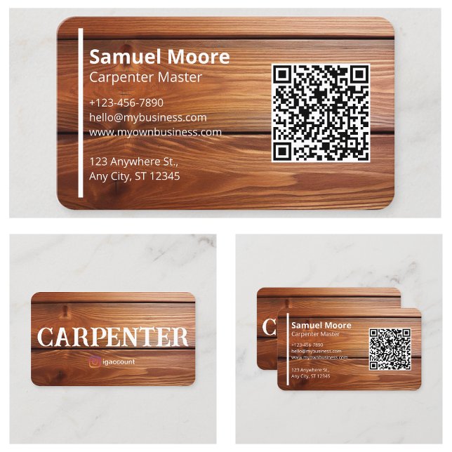 Snickarmästare Design Visitkort (Master Carpenter Design Business Card
)