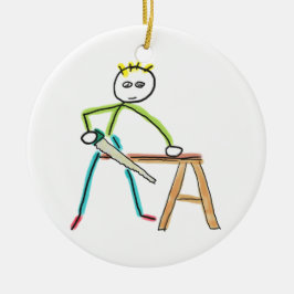 Snickarstickman Julgransprydnad Keramik