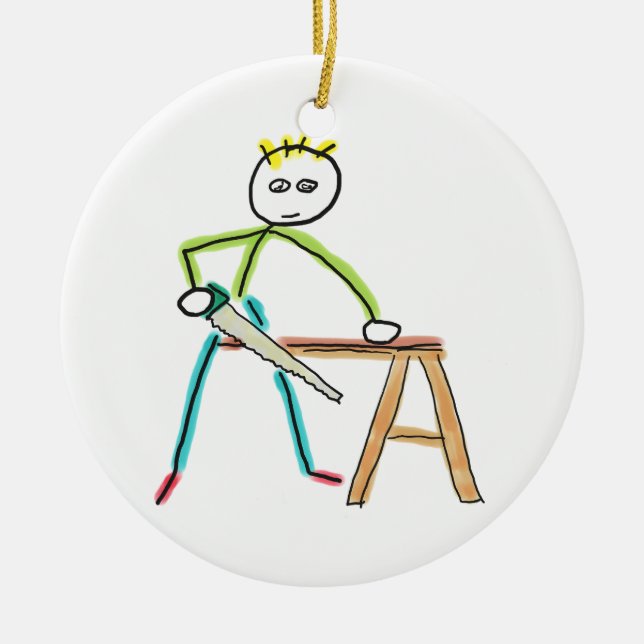Snickarstickman Julgransprydnad Keramik (Framsidan)