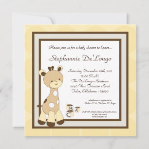 Snicker Doodle Giraff Baby Shower-inbjudan Inbjudningar