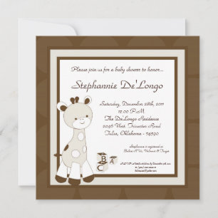 Snicker Doodle Giraff Baby Shower-inbjudan Inbjudningar