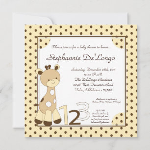 Snicker Doodle Giraffe Baby Shower-inbjudan Inbjudningar