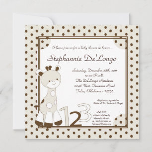 Snicker Doodle Giraffe Baby Shower-inbjudan Inbjudningar