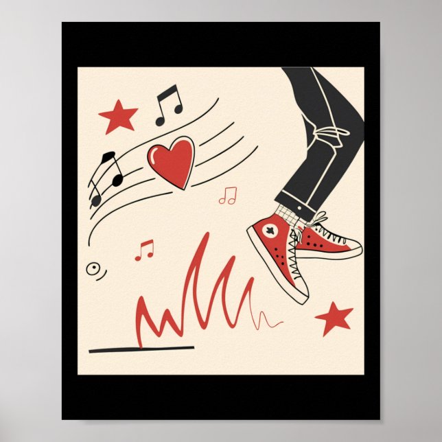 Snicker Music Colorful Expressive Digital Art Illu Poster (Framsidan)