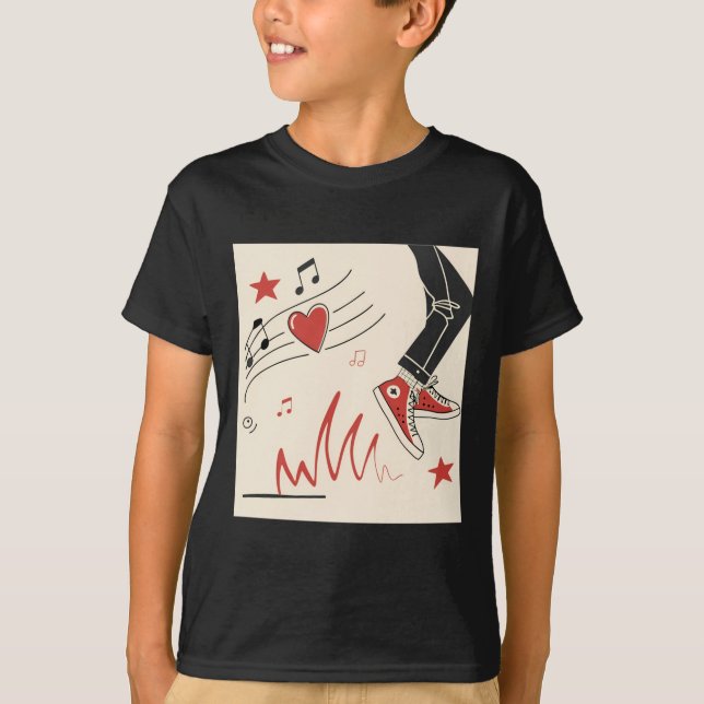 Snicker Music Colorful Expressive Digital Art Illu T Shirt (Framsida)