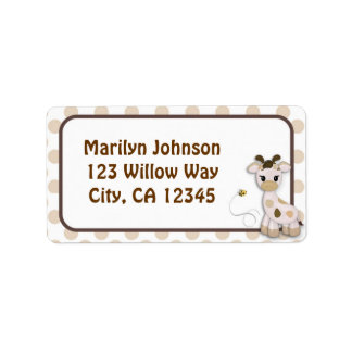 Snickerdoodle Giraffe & Bee Address Labels Etikett Adressetikett