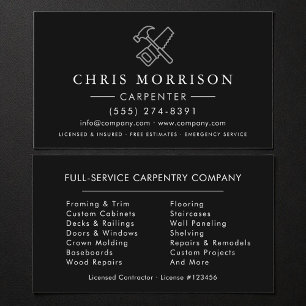 Snickeri Konstruktion Svart Silver Visitkort