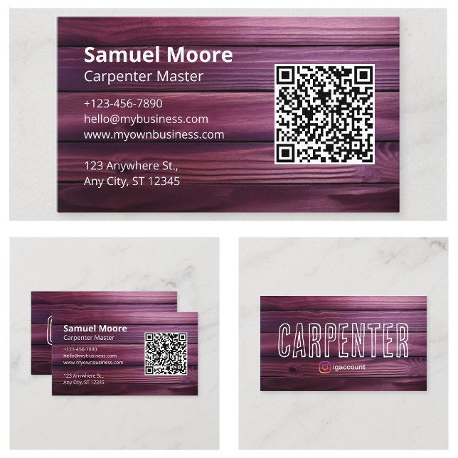 Snickeri Träbearbetningsindustri Visitkort (Carpenter Woodworking Industry Business Card
)