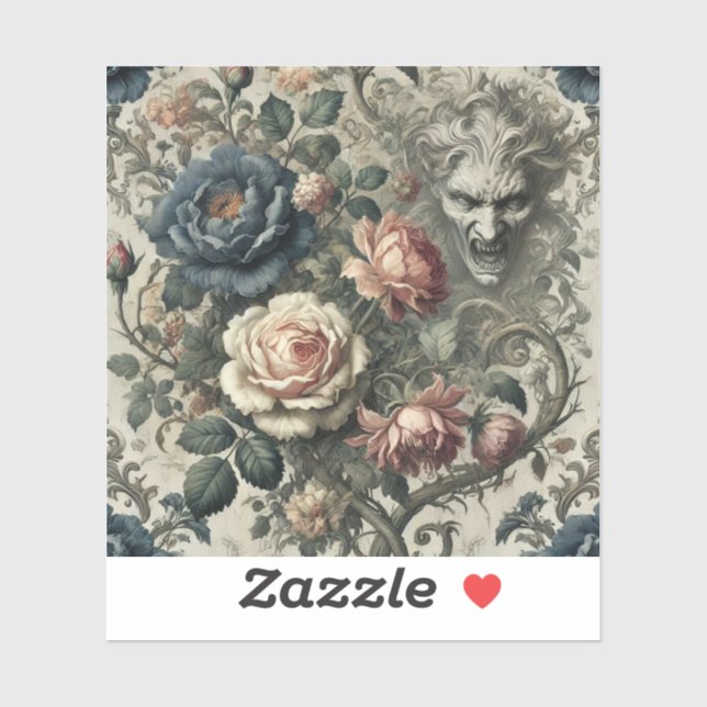 Snidanmärkningar - Gothic Blommigt Grotesque Pillo Klistermärken (Ark)