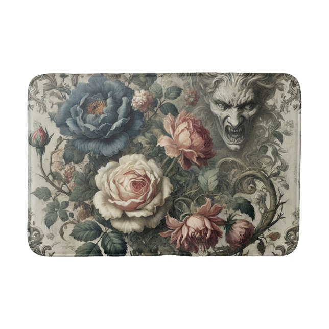 Snidanmärkningar - gotisk Blommigt Grotesque Badrumsmatta (Framsidan)