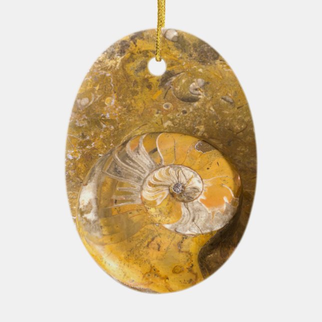 Sniden bunke som göras av fossil i stenCloseupfoto Julgransprydnad Keramik (Framsidan)