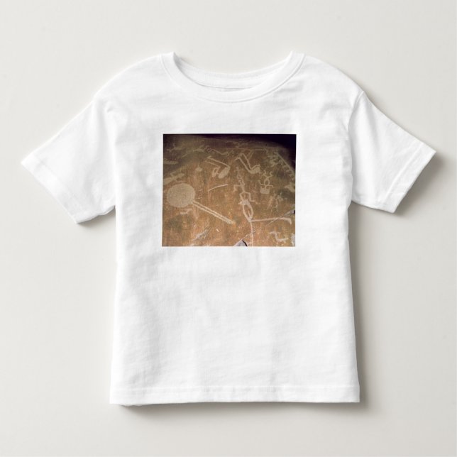 Sniden petroglyph som visar figurer t shirt (Framsida)