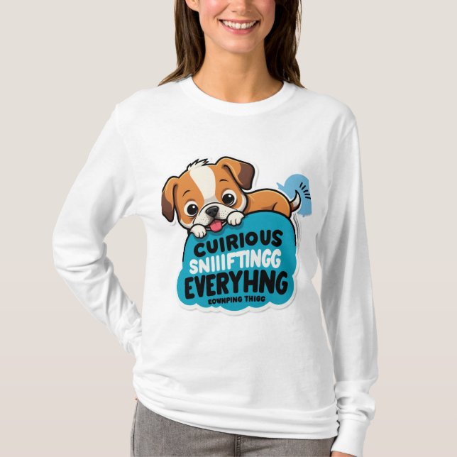 Sniff Happens - Rolig hund Tecknad T-Shirt (Framsida)