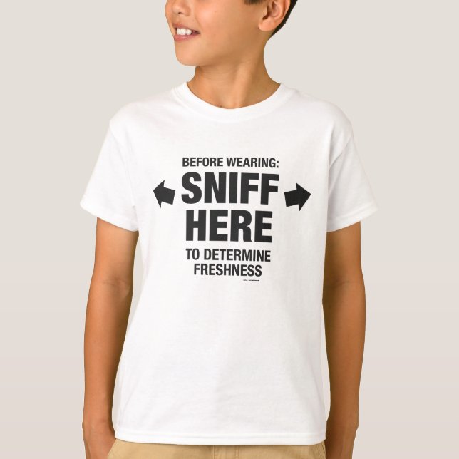 Sniff Test Funny Gag Kids T-Shirt (Framsida)