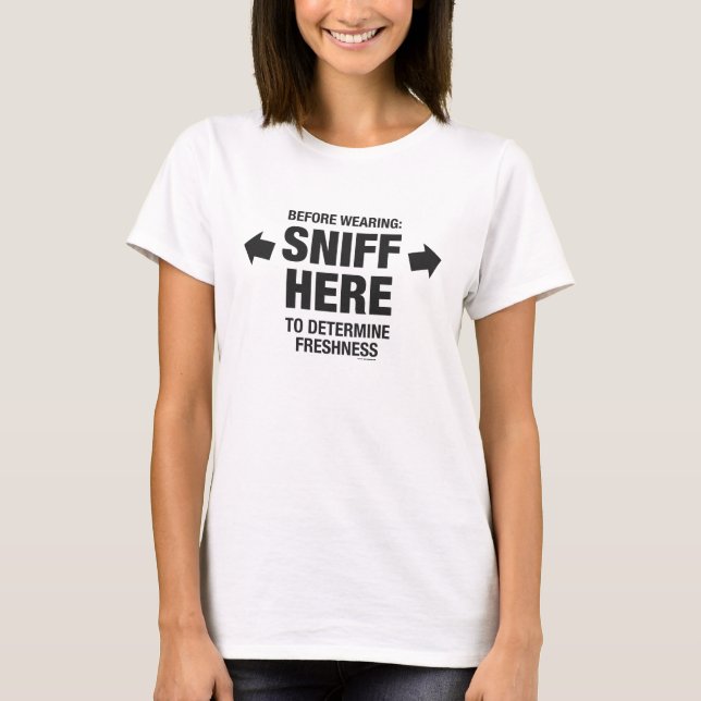 Sniff Test Funny Gag Womens T-Shirt (Framsida)