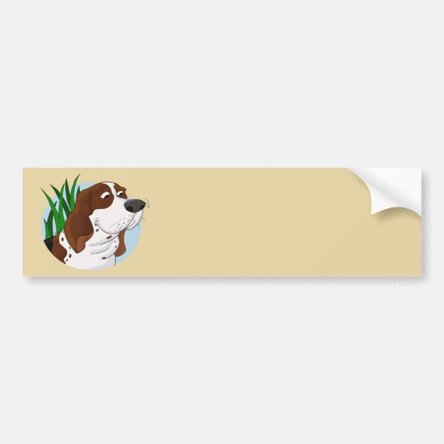 Sniffa Bassethundtecknaden Bildekal (Framsidan)