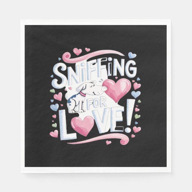 Sniffar för Kärlek! Hund Pappersservett (Framsidan)