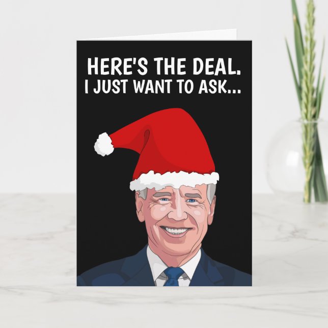 SNIFFER JOE BIDEN FUNNY CHRISTMAS CARDS FÖR HENNE HELGKORT (Framsida)