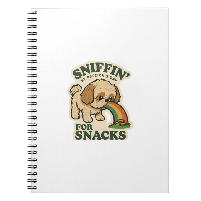 Sniffin' Snacks Shih Tzu St.Patrick's Day Anteckningsbok (Framsidan)
