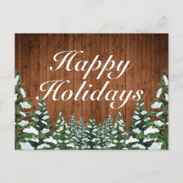 Snig Skog & Skog Landsbygd Glad Julhälsning Meddelande Vykort