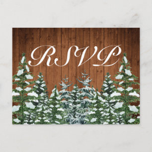 Snig snö & skogsland Pine RSVP-inbjudan Vykort