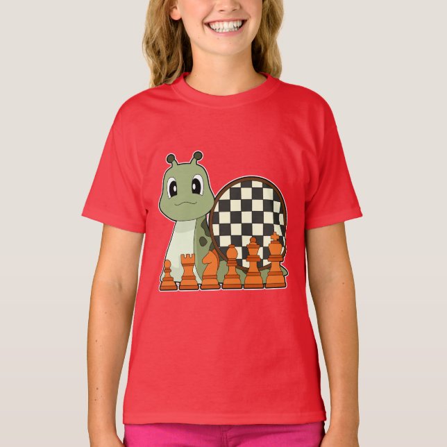 Snigel Chessboard Chess Board-spel T Shirt (Framsida)
