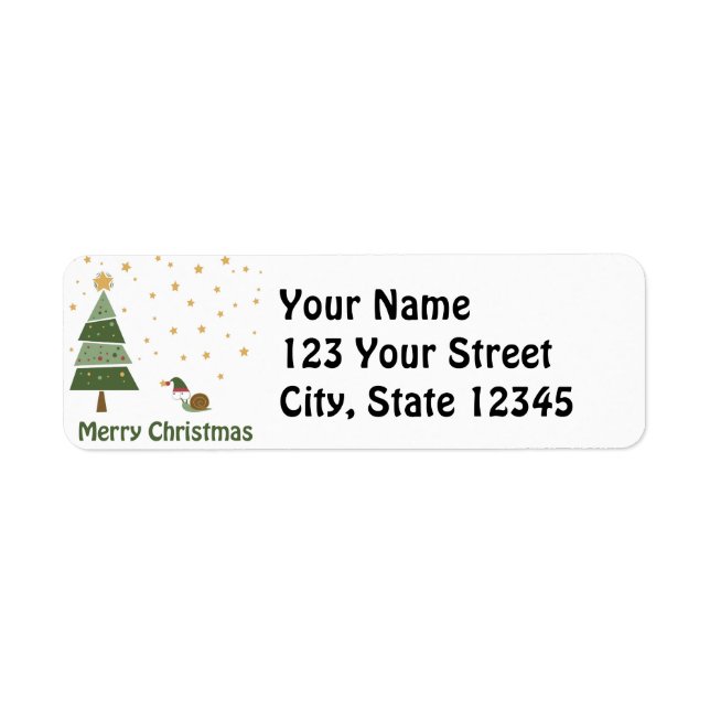 Snigel Elf-julscenen Returadress Etikett (Framsidan)