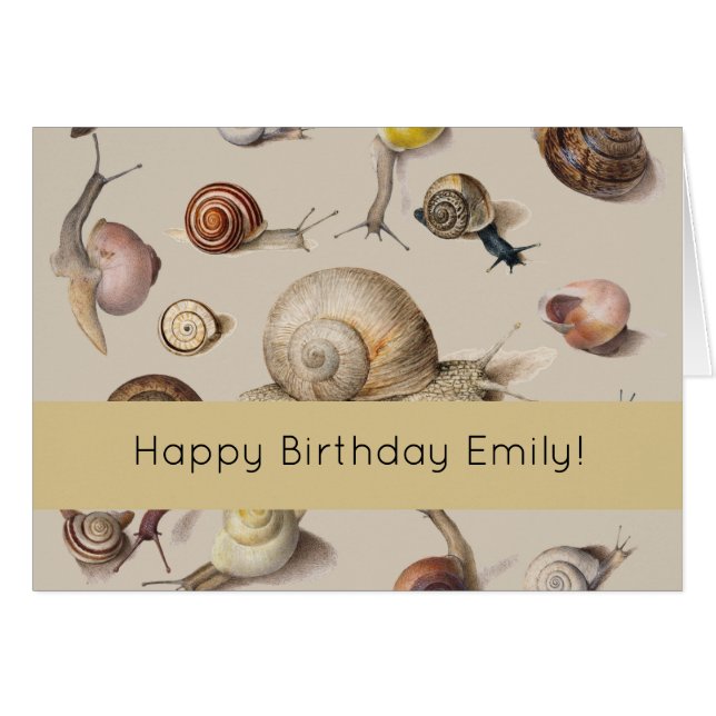 Snigel Garden Pet Gastropod Slug Botanical Sniglar Hälsningskort (Framsidan Horizontal)