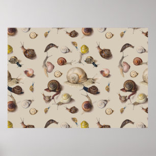 Snigel Garden Pet Gastropod Slug Botanical Sniglar Poster