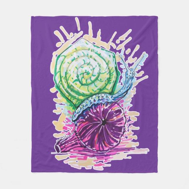 Snigel i Fig Fleecefilt (Framsidan)