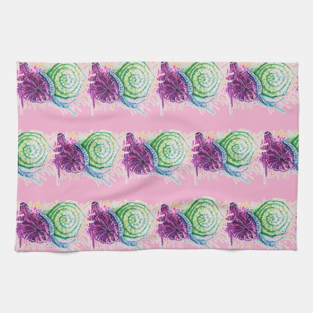 Snigel i Fig Kökshandduk (Horisontell)